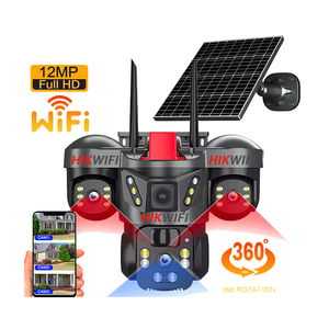 V380 새로운 태양광 발전 VTS29 12MP 보안 CCTV 무선 LTE 4G 네트워크 PTZ 트리플 렌즈 스마트 3 렌즈 및 3 스크린 태양광 카메라 - Product Image 1