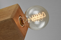 Base de lampe de table en bois massif personnalisée 100*100*200MM avec douille E27 et éclairage LED intégré en ligne