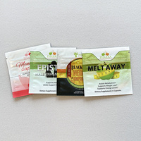 Sachets Mylar personnalisés refermables à fermeture éclair en aluminium, petits emballages à trois soudures latérales, anti-odeur, pour compléments alimentaires et pilules