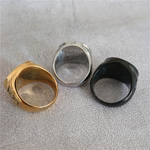 Anillos de Dedo de Aro Chapados en Oro de 18k Resistentes al Agua, Anillos de Sello de Ángel para Hombre - Product Image 5