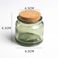 Vente en gros personnalisé 90g de thé transparent bleu vert bougie bocal en verre exquis et beau couvercle en verre bouchon en bois