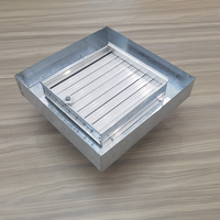 Grille d'aération carrée moderne Jointair avec adaptateur de col pour amortisseurs de volume opposés, en acier galvanisé, NA-EDO, installation facile
