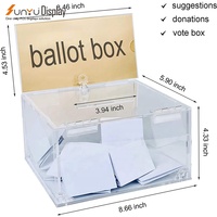 Boîte de plainte de commentaire de bulletin de vote de don de charité d'église en acrylique transparent transparent personnalisé en gros avec serrure de couvercle