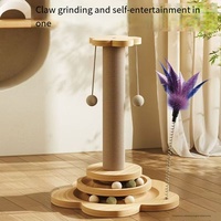 Vente chaude De Luxe Chat Interactif Escalade Arbre Durable Naturel Sisal Chat Griffoir Bois Matériel Carton Nouveau Produit