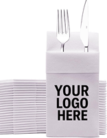 Serviettes en papier Airlaid avec pochette intégrée pour couverts / Fourniture en gros de serviettes jetables prépliées pour restaurants, hôtels, traiteurs
