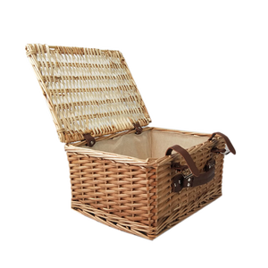 Wicker Hamper Basket Leather Handles with a Choice of Sizes Storage Basket Woven Handmade Rattan Box