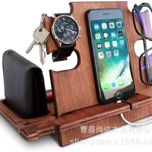 Wooden phone <b>stand</b>, smartwatch wallet <b>stand</b>, desktop storage rack, bedside <b>tablet</b> <b>stand</b> - Product Image 1