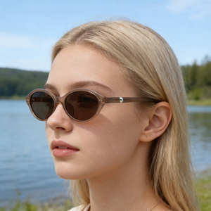 Ks 3934 Lunettes de soleil polarisées ovales à petite monture pour femmes, protection UV400, type 3, monture en plastique et métal - Product Image 2