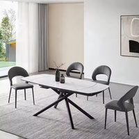 Table à manger moderne de haute qualité européenne, extensible, en métal, 4-8 places, style industriel, meubles pour la maison, cuisine, hôtels, parcs
