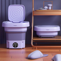 Machine à laver pliable 6L portable pour chaussettes, sous-vêtements et culottes, machine à laver domestique rétractable 3 modèles avec essorage