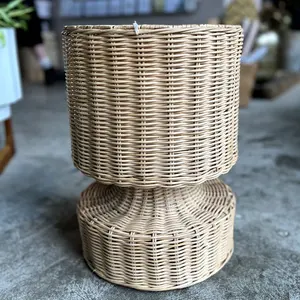 Maceta de flores de ratán Natural de nuevos diseños para decoración de habitaciones macetas y macetas festoneadas maceta de ratán personalizada en Vi - Product Image 1