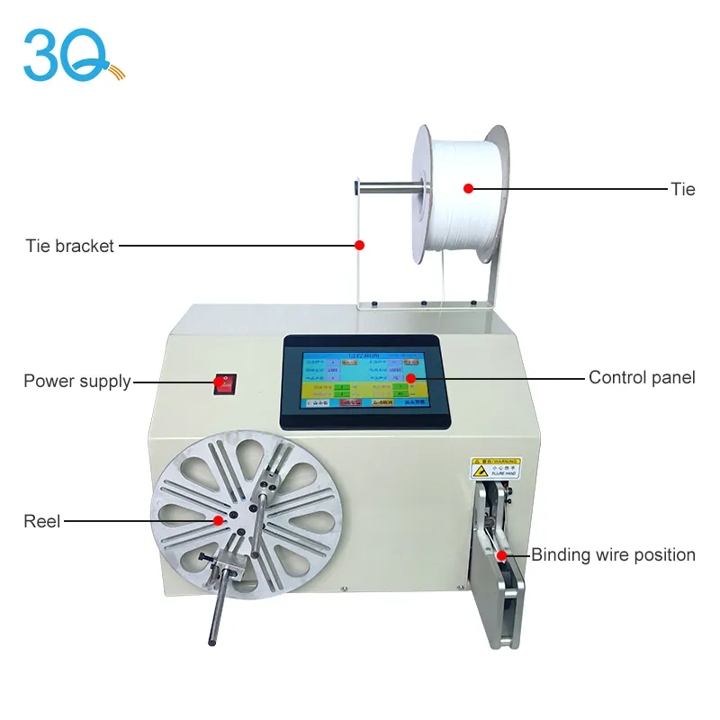 3Q Automatic Cable Cutting Winding Binding Machine with Meter Counting Function