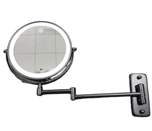 Khách Sạn Cấp 10X <span class=keywords><strong>Magnifying</strong></span> LED Ánh Sáng Treo Tường Trang Điểm Gương Với Mở rộng Cánh Tay Hai Mặt Phòng Tắm Cạo Râu Gương - Product Image 1