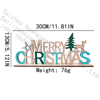 Panneau en bois Joyeux Noël, décoration de table rustique, plaque de lettres, cerf, arbre, étoile scintillante, bois naturel, 30 cm