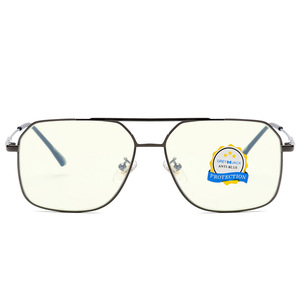 Nouvelle monture de lunettes carrée en métal anti-lumière bleue pour hommes, lunettes de soleil tendance 50005 - Product Image 3