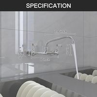 Robinet de cuisine moderne pour hôtel, montage sur plan, usage commercial, bec pivotant de 8 pouces, double poignée, finition chromée, valve en céramique, garantie 5 ans