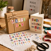 Autocollants lettres, autocollants alphabet, feuille d'autocollants personnalisés pour scrapbooking et création de cartes