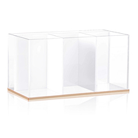 Plateau Moderne Ondulé à Bord Festonné Gravé au Laser pour Cuisine, Buffet, Traiteur, Mariage, Table, Logo Personnalisé, OEM, Acrylique Transparent, 4 Compartiments