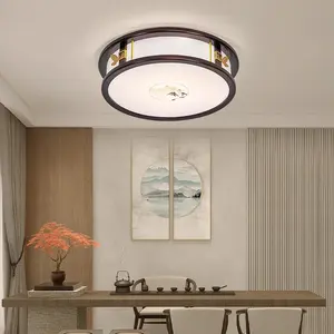 round Living Room Ceiling Lamp Retro Zen Tea Room Lamp Simple Chinese Style Restaurant E Lighting