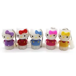 Unidades flash usb fofas Hello Kitty 1gb 2gb 16gb 4gb pen drive em pvc USB Stick desenho animado Kitty U Disk atacado