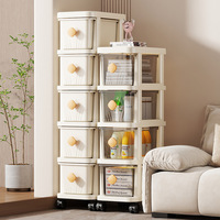 Tiroirs de rangement multicouches en plastique avec roulettes, chariot roulant organisateur pour vêtements, cuisine, salon, armoire à tiroirs