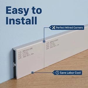Plinthe <span class=keywords><strong>en</strong></span> <span class=keywords><strong>bois</strong></span> massif multicouche <span class=keywords><strong>en</strong></span> gros - Plinthe imperméable recouverte de PVC pour la décoration intérieure de luxe - Product Image 4