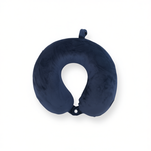 Cuscino da viaggio Ilan in memory foam blu navy, supporto per il collo per dormire in aereo e in auto - Product Image 2