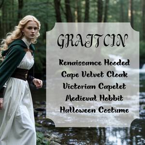 Capa con Capucha Renacentista de Navidad para Hombre - Disfraz de Carnaval de Poliéster para Actuaciones - Product Image 2