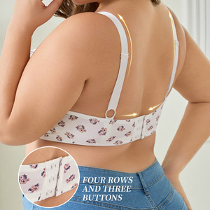 <span class=keywords><strong>Reggiseno</strong></span> Push-Up con Ferretto Taglia Grande <span class=keywords><strong>Bianco</strong></span> Sexy con Stampa Floreale Gotica in <span class=keywords><strong>Pizzo</strong></span> per Donne - Product Image 2