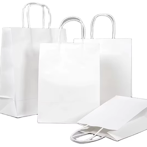 Sacs en papier kraft pour la restauration rapide, produits jetables biodégradables, vente en gros, logo personnalisé, respectueux de l'environnement - Product Image 1