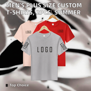 Camisetas de Talla Grande para Hombre, Logotipo Personalizado, Pedido Mínimo de 2 Piezas, Camisetas de Verano Transpirables de Punto, Antiencogimiento, Geométricas - Product Image 2