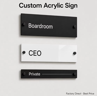 Plaque de porte personnalisée en acrylique, plaque signalétique de bureau, numéro de pièce mural, logo personnalisé, impression UV, directement de l'usine
