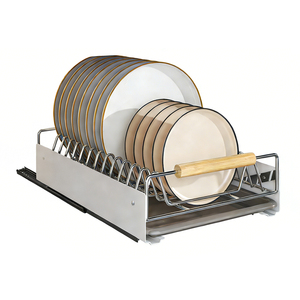 Étagère à vaisselle coulissante à un seul niveau, résistante, avec adhésif nano-film, pour armoires de cuisine et <span class=keywords><strong>sous</strong></span> l'évier - Product Image 1