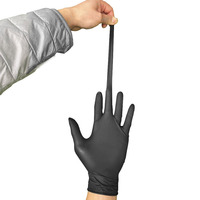 Gants en nitrile noirs jetables G40 de 8 mil, résistants, sans poudre, avec texture diamantée pour une meilleure adhérence, pour usage industriel et mécanique