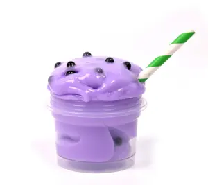 Milk Tea Putty Crunchy Slime Kit Purple Jelly Slime Glossy Handmade Scented Slimes Super Soft and Non Sticky