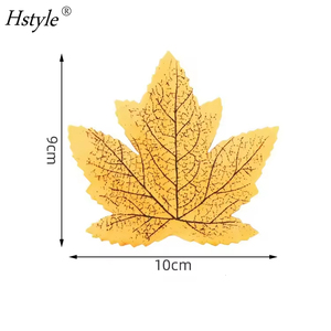 Hstyle 50 cái lá phong nhân tạo trang trí mùa thu lá thủ công cho đám cưới mùa thu lễ Tạ ơn trang trí cho bàn lá phân tán - Product Image 2