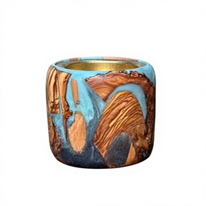 Elegant Arabic Mubkhar Religious <b>Ramadan</b> <b>Gift</b> <b>Box</b> High Quality Sandalwood Wooden Resin Epoxy Incense Burner - Product Image 1