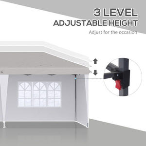 Carpa de fiesta blanca desplegable de 10' x 20' con 4 paredes laterales de tela Oxford de PVC, de apertura rápida, para bodas y eventos. - Product Image 6