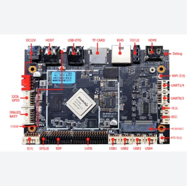 AIOSTAR RK3568 2GHz Android Smart Board AI Applications Supports Deep Learning Posture Analysis 2GB/8GB Memory 16GB/256GB