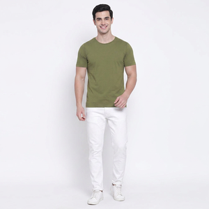 T-shirts pour hommes 100% coton avec logo personnalisé, respirants, décontractés, motif uni, OEM et en gros disponibles - Product Image 1