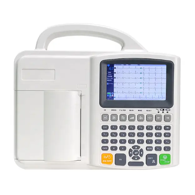 Hospital Use Equipment ECG 24 Hours monitor digital stress test 12 channel lead portable ecg machine