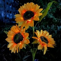 Lampes solaires en forme de tournesol, lumières de jardin, fleurs, lampes solaires extérieures imperméables pour la cour arrière, le chemin, la terrasse