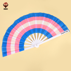 مروحة يد كبيرة BSBH 13 بوصة بشعار مخصص ، مروحة يد من الخيزران قابلة للطي ، مراوح مخصصة لحفلات الزفاف - Product Image 3