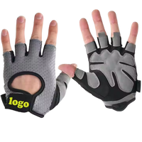 Guantes Deportivos sin Dedos de PU con Agarre de Silicona Antideslizante y Malla Acolchada para Gimnasio, Ciclismo, Entrenamiento, Ejercicio, Unisex