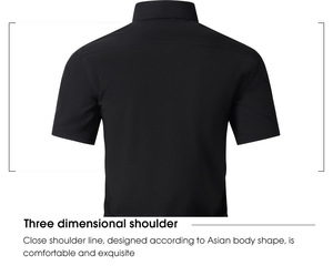 Camisas <span class=keywords><strong>de</strong></span> vestir elásticas <span class=keywords><strong>de</strong></span> cuatro lados para hombre, camisas informales formales antiarrugas sin hierro para hombre, ropa <span class=keywords><strong>de</strong></span> manga corta <span class=keywords><strong>de</strong></span> negocios para hombre - Product Image 5