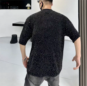 Camiseta Oversize Unisex de Algodón de Punto Grueso de 160 g/m² con Estampado Reflectante Personalizado y Pedrería, Ecológica y Anti-Pilling - Product Image 2
