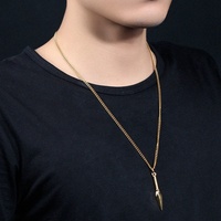 Collier pendentif MECYLIFE Kunai, pendentif anime, pendentif pointe de flèche en acier inoxydable, colliers pour hommes
