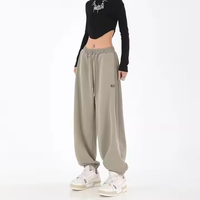 Pantalon Harem Femme Personnalisé de Haute Qualité, Taille Mi-Haute, Sportif, Écologique, Teinture Automne, Respirant, Doux, Confortable, Élastique, Type Survêtement