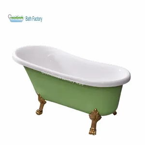 Neue freistehende Klauen fuß badewanne aus grünem Acryl mit oder ohne Wasserhahn