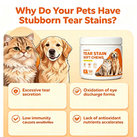 Waylemo Tear Stain Soft Chews, compléments et vitamines pour chiens, soins de santé pour animaux de compagnie, pour la santé des yeux et le soutien immunitaire, 120 unités